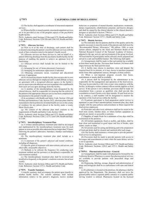 CALIFORNIA CODE OF REGULATIONS - State of California