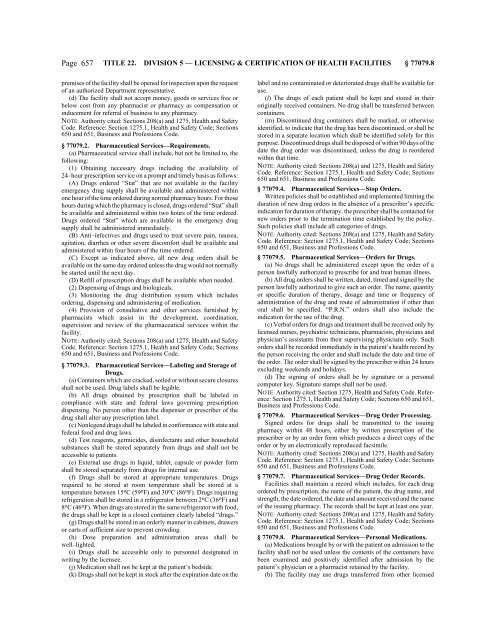 CALIFORNIA CODE OF REGULATIONS - State of California