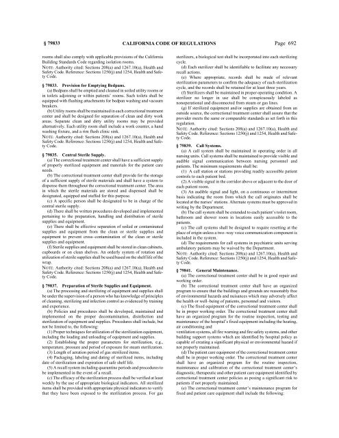 CALIFORNIA CODE OF REGULATIONS - State of California