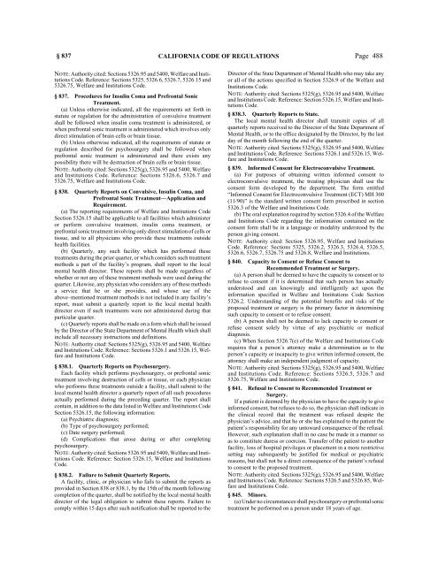 CALIFORNIA CODE OF REGULATIONS - State of California