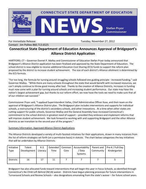 Connecticut State Department of Education Announces Approval of ...