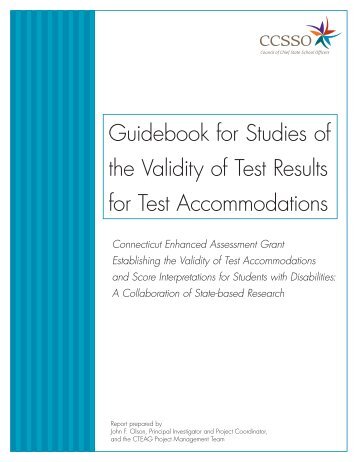Establishing the Validity of Test Accommodations and Score ...