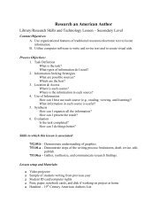 American Author Research Lesson Plan - Idaho State Department of ...