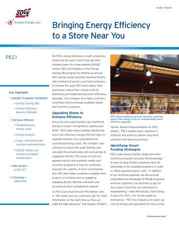 PECI 2011 Case Study - San Diego Gas & Electric