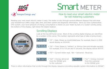 Net Meter Fact Sheet - San Diego Gas & Electric