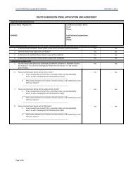 DEVICE SUBMISSION FORM, APPLICATION AND AGREEMENT