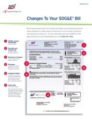 Sample Residential SDG&E Bill - San Diego Gas & Electric