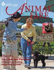 Fall 2007 â¢ V ol. 42 No. 3 - San Diego Humane Society and SPCA