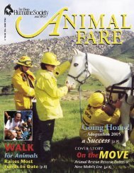 FALL 2005 â¢ V ol. 40 No. 3 - San Diego Humane Society and SPCA