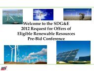 SDG&E RPS RFO Presentation - San Diego Gas & Electric