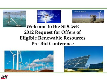 SDG&E RPS RFO Presentation - San Diego Gas & Electric