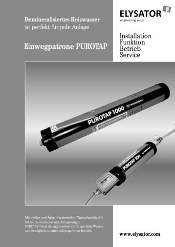 Demineralisiertes Heizwasser - Elysator