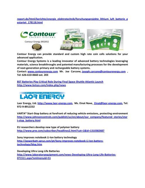 Weekly Newsletter for Batteries, Fuel Cells & the EV Industries