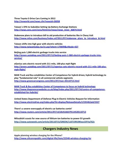 Weekly Newsletter for Batteries, Fuel Cells & the EV Industries