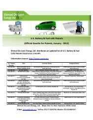US Battery & Fuel cells Patents - Shmuel De-Leon Energy