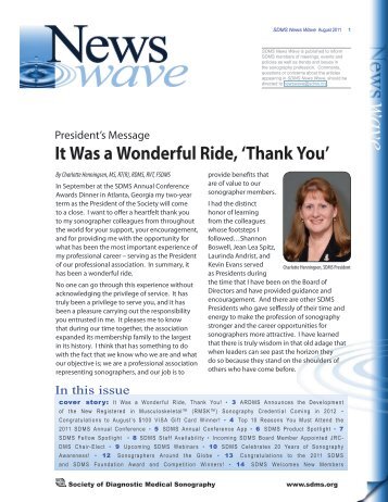 It Was a Wonderful Ride, 'Thank You' - Society of Diagnostic Medical ...