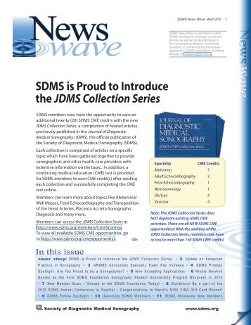 SDMS is Proud to Introduce the JDMS Collection Series - Society of ...