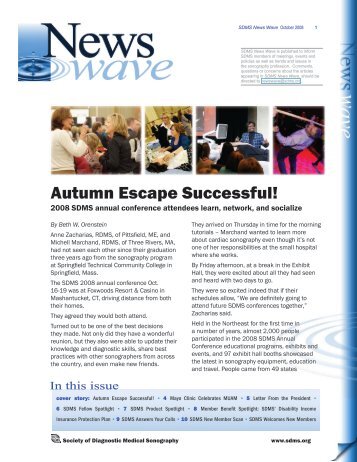 Autumn Escape Successful! - Society of Diagnostic Medical ...