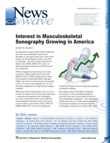 SDMS News Wave August 2010 - Society of Diagnostic Medical ...