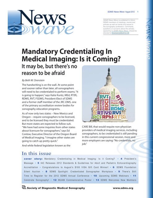 Mandatory Credentialing In Medical Imaging Society Of Diagnostic 