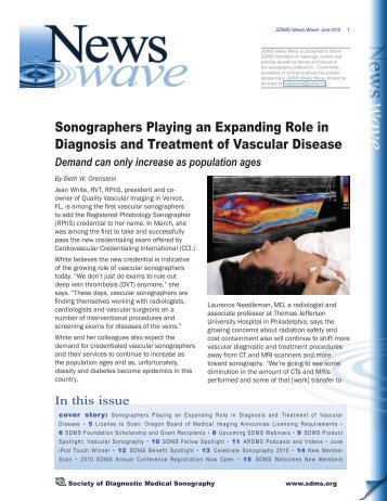 Sonographers Playing an Expanding Role in Diagnosis - Society of ...