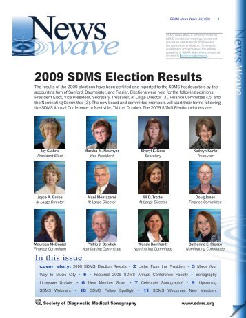 2009 SDMS Election Results - Society of Diagnostic Medical ...