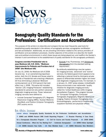 Sonography Quality Standards for the Profession - Society of ...