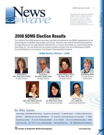 2008 SDMS Election Results - Society of Diagnostic Medical ...