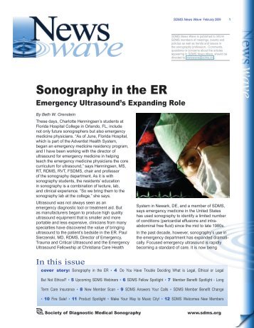 Sonography in the ER - Society of Diagnostic Medical Sonography