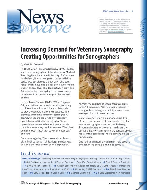 Increasing Demand For Veterinary Sonography Creating - Society of ...