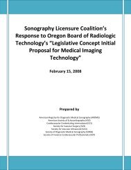 Sonography Licensure Coalition's Response to Oregon Board of ...