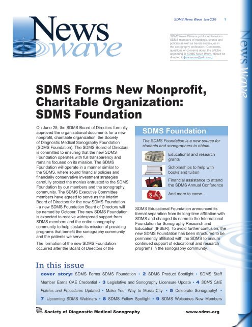 SDMS Forms New Nonprofit, Charitable Organization - Society of ...