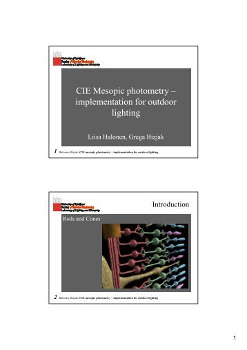 CIE Mesopic photometry â implementation for outdoor lighting - SDR