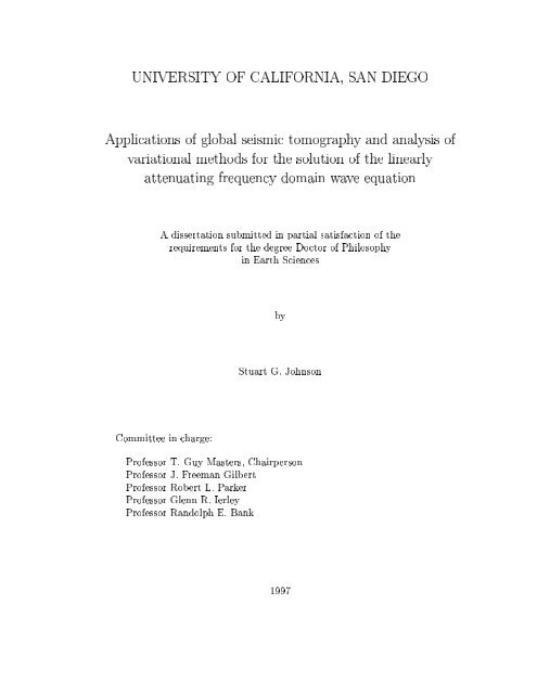 Applications Of Global Seismic Tomography And Analysis Of