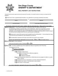 real property levy instructions, san diego county sheriff's department