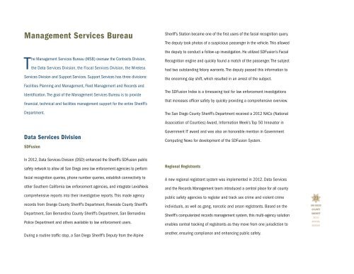 2012 Annual Report - San Diego County Sheriff's Department