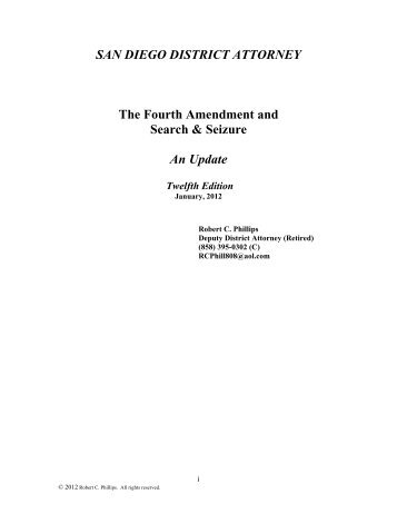 SAN DIEGO DISTRICT ATTORNEY The Fourth Amendment and ...