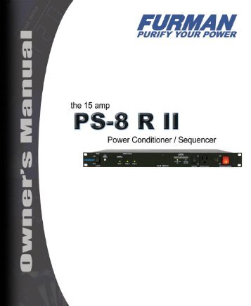 PS-8R II - POWER CONDITIONER / SEquENCER - Furman Sound