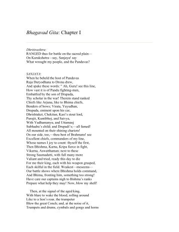 Bhagavad Gita: Chapter I - South Dakota State University