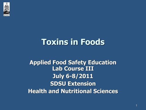 Toxins in Foods