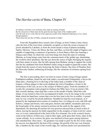 The Harsha-carita of Bana, Chapter IV
