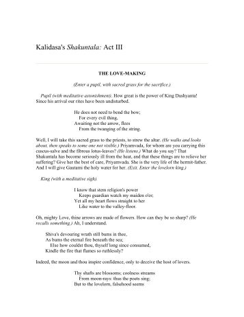 Kalidasa's Shakuntala: Act III