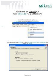 Wie richte ich Outlook fÃ¼r mein sdtnet.de-Mailpostfach ein?