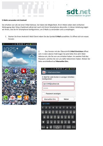 E-Mails versenden mit Android Sie erhalten von sdt.net eine E-Mail ...