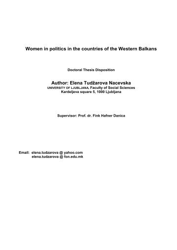 Women in politics in the countries of the Western Balkans