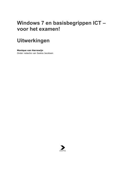 Windows 7 en basisbegrippen ICT â voor het examen ... - Sdu