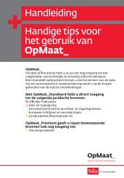 Handleiding Handige tips voor het gebruik van OpMaat - Sdu