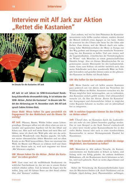 Interview mit Alf Jark zur Aktion âRettet die Kastanienâ