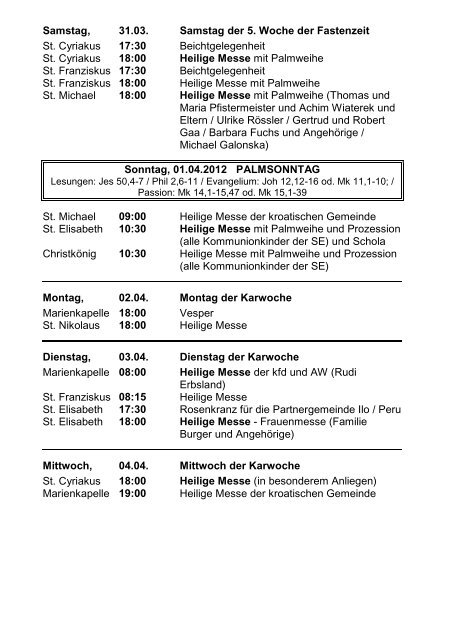 Pfarrblatt Nr. 4 vom 18.03. bis 08.04.2012 - Seelsorgeeinheit ...