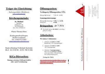 Info-Flyer vom Kindergarten St. Alfonsus herunterladen